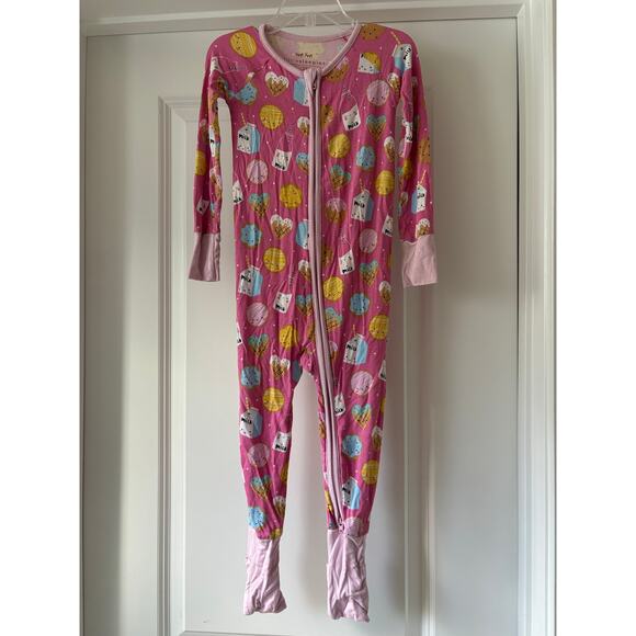 Little Sleepies Pink Cookies & Milk Bamboo Viscose Convertible Zippy 2T VGUC - Picture 1 of 5